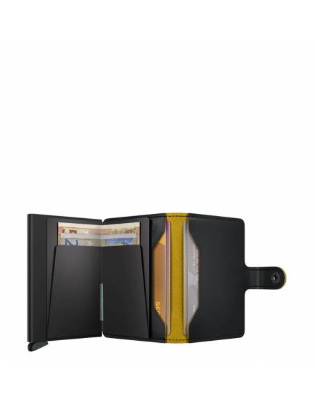 SECRID Cartera Miniwallet Matte Black & Ochre