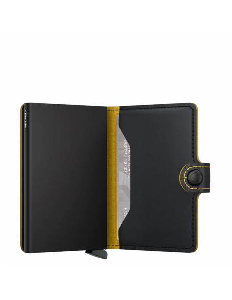 SECRID Cartera Miniwallet Matte Black & Ochre