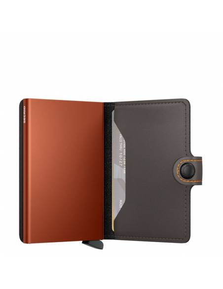 SECRID Miniwallet Matte Truffle & Orange