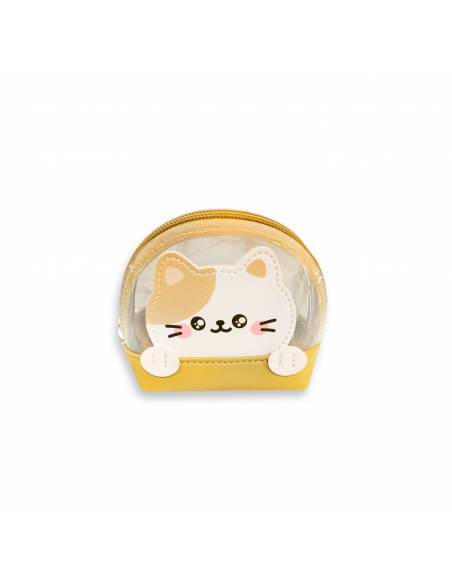 Monedero gatito kawaii marrón
