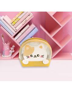 Monedero gatito kawaii marrón 2