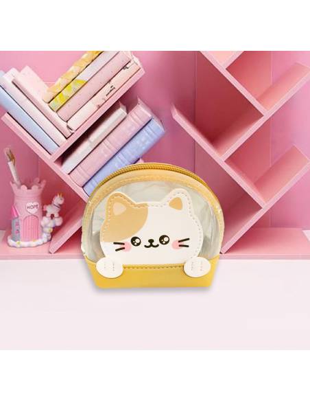 Monedero gatito kawaii marrón