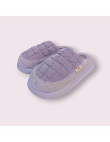 Quilted house slippers | Purple Color