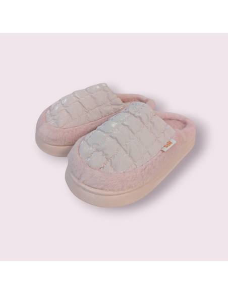 Chinelos acolchoados | Cor rosa