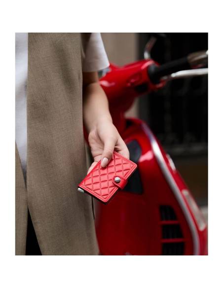 SECRID Cartera Premium Miniwallet Emboss Diamond Red