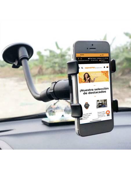 SOPORTE MOVIL COCHE VENTOSA NEGRO