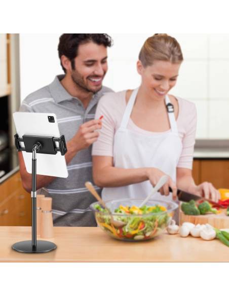 SOPORTE MOVIL SOBREMESA ALARGABLE NEGRO