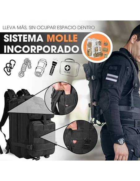 MOCHILA MARINE PEQ. U.FEEL NEGRA 27X45