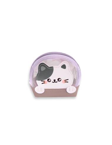 MONEDERO MORADO GATO FELIZ