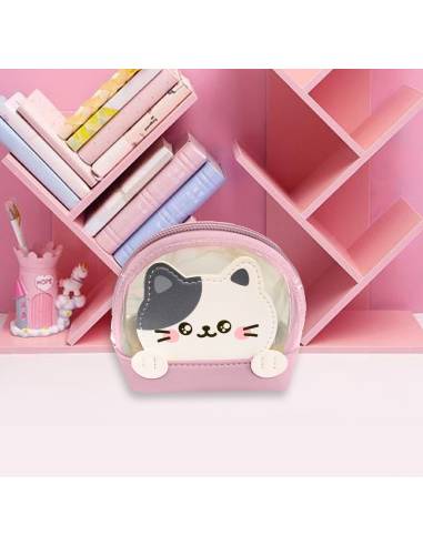 MONEDERO ROSA GATO FELIZ