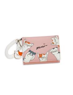 MONEDERO ROSA GATITOS FELICES
