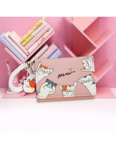 MONEDERO ROSA GATITOS FELICES 2