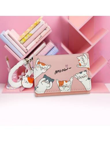 Monedero SSK Travel Rosa Gatitos Felices