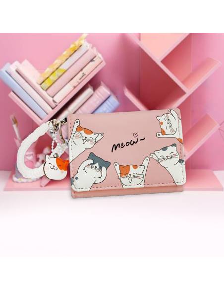 Monedero SSK Travel Rosa Gatitos Felices