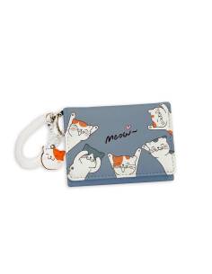 MONEDERO AZUL GATITOS FELICES