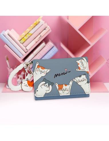 Monedero SSK Travel Azul Gatitos Felices