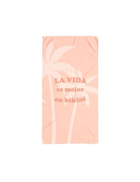 Toalha de praia em microfibra "Frases" 90 x 170 cm | 2 modelos