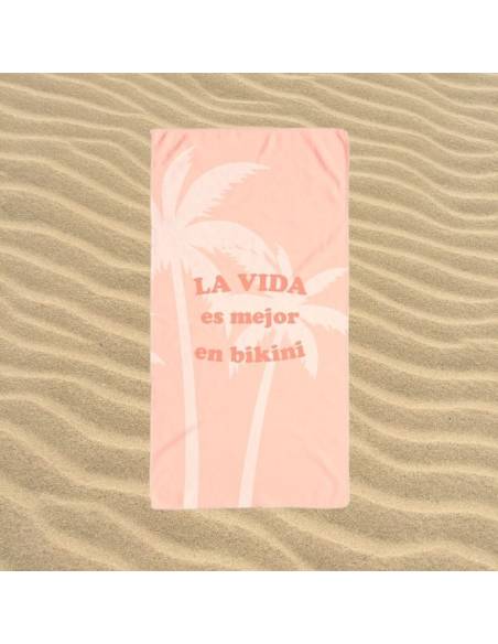 Toalha de praia em microfibra "Frases" 90 x 170 cm | 2 modelos