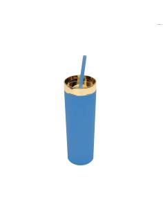 VASO CON PAJITA 500 ML AZUL...