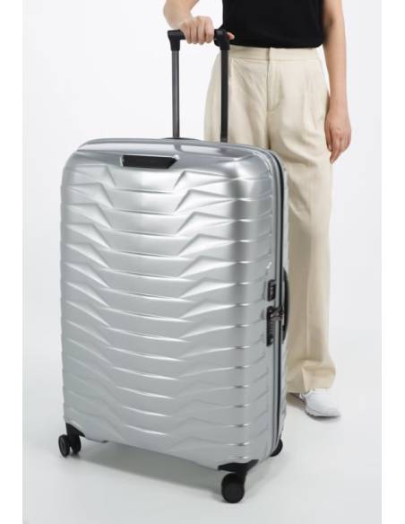 Mala Expansível Samsonite PROXIS Spinner (4 rodas) 81 cm | Cor prata