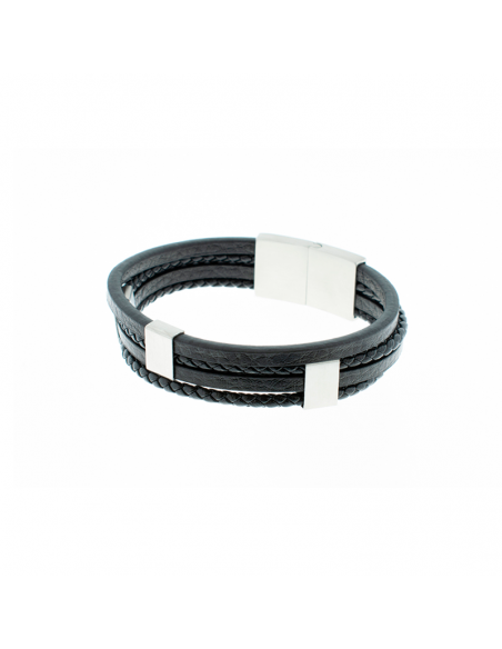 URBAN BRACELET SILVER BLACK CLIP