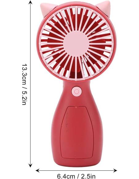 MINI VENTILADOR MANO OREJAS ROJO