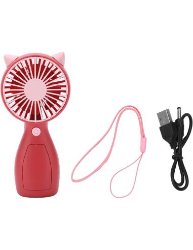 MINI VENTILADOR MANO OREJAS ROJO 12