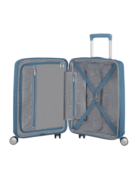 American Tourister SOUNDBOX Spinner Suitcase (4 wheels) 55cm Stone Blue