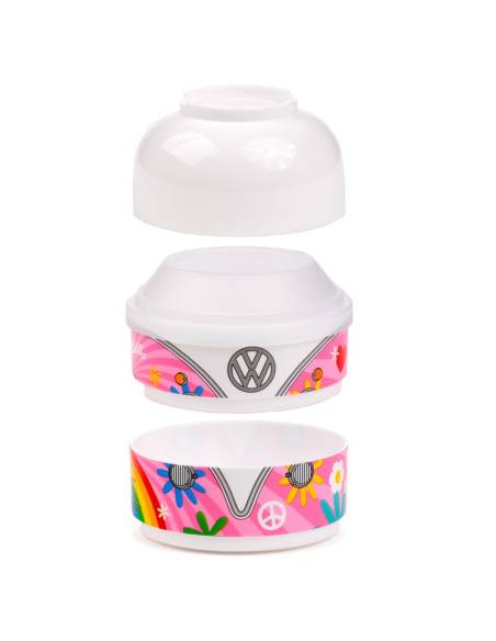 Fiambrera Táper Redondo con Compartimentos Caravana Volkswagen VW T1 Camper Love