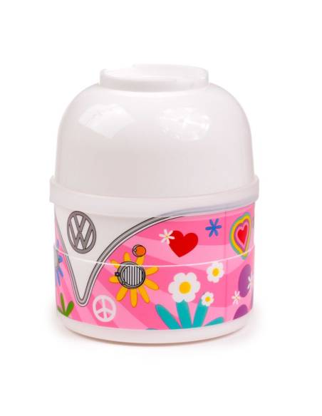 Fiambrera Táper Redondo con Compartimentos Caravana Volkswagen VW T1 Camper Love