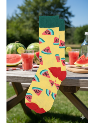 Calcetines Altos Amarillos Sandias
