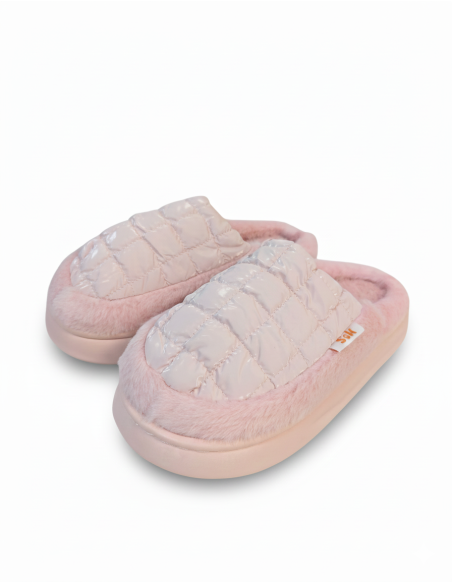 Quilted house slippers | Pink Color