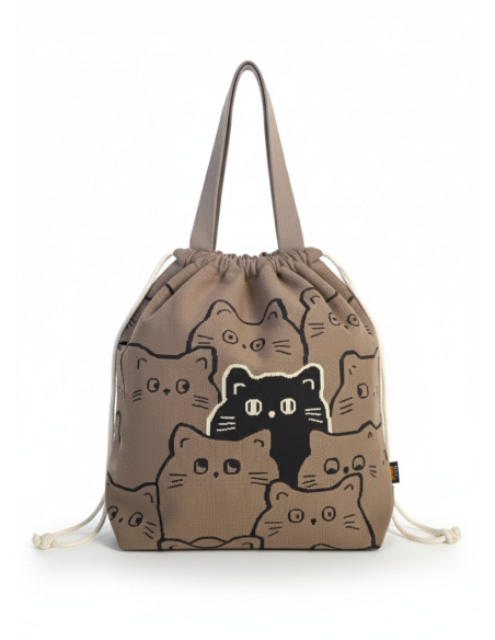 Bolso Multiusos con Cordón – Diseño de Gatos Ilustrados