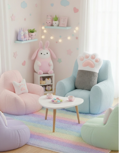 KAWAII LONG CAT FOOTPRINT GREY/WHITE