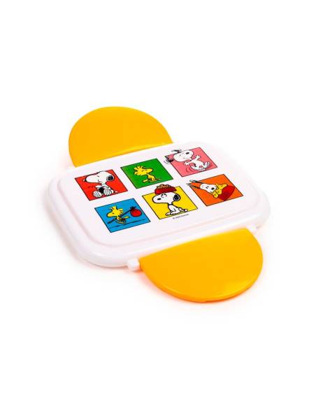 Fiambrera Táper Bento con Cierre en Click y Cubiertos Peanuts Snoopy & Woodstock