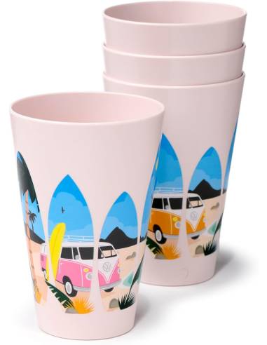 Set 4 Vasos Picnic Volkswagen T1 Camper
