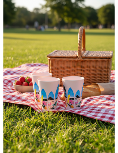 Set 4 Vasos Picnic Volkswagen T1 Camper
