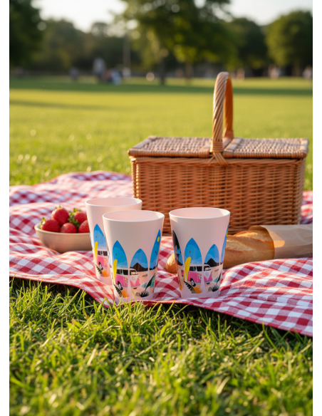 Set 4 Vasos Picnic Volkswagen T1 Camper