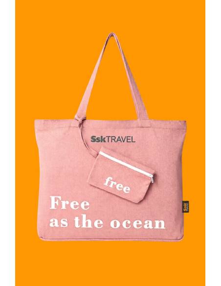 Bolso Tote Bag SSK Travel "Free as the Ocean" Rosa