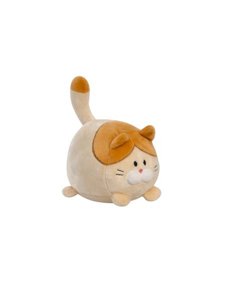 Peluche de Gato Kawaii Beige/Naranja 12cm