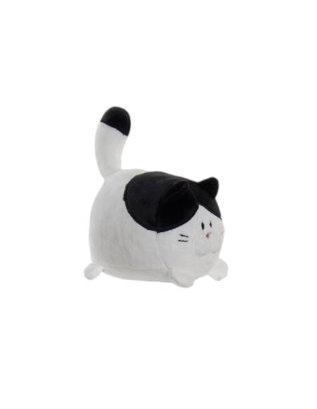 Peluche de Gato Kawaii Blanco/Negro 12cm