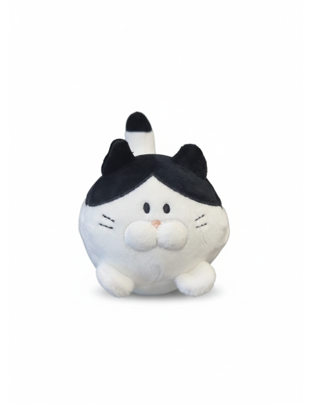 Peluche de Gato Kawaii Blanco/Negro 12cm
