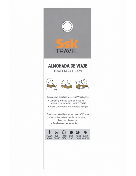 Set de Viaje: Almohada de Microbolitas + Antifaz Ergonómico | Color Marrón