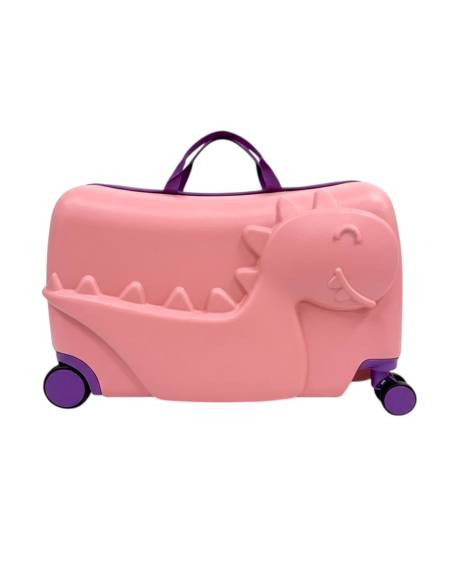 Maleta SSK Travel correpasillos 4 ruedas | Dinosaurio Rosa