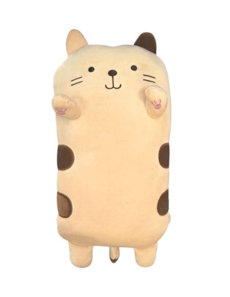 Peluche de Gato Kawaii Gary Beige/Marron Rayado 45 cm