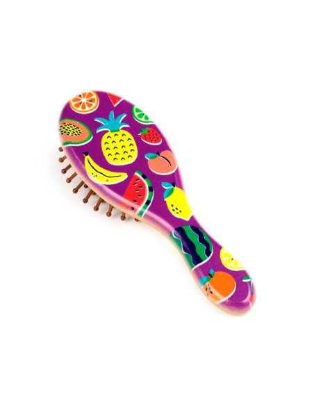 Cepillo de pelo de bambú / Diseño frutas de verano (4 Colores disponibles)