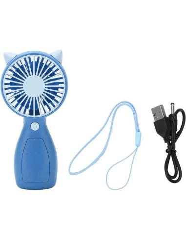 MINI VENTILADOR MANO OREJAS AZUL