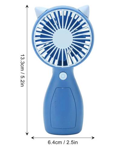 MINI VENTILADOR MANO OREJAS AZUL