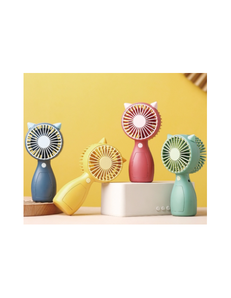 MINI VENTILADOR MANO OREJAS AZUL