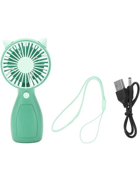 MINI VENTILADOR MANO OREJAS VERDE